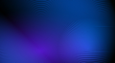 Illustration Abstract glowing, neon light effect, stripes line pattern. Vector design communication techno on blue background. Futuristic digital technology for web or banner background