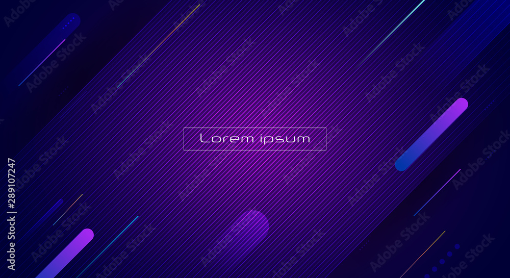 Poster abstract dynamic motion of geometric shape, pattern composition. colorful gradient background. vecto