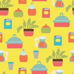 Kitchen Utensils Vector Seamless Pattern