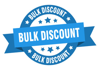 bulk discount ribbon. bulk discount round blue sign. bulk discount
