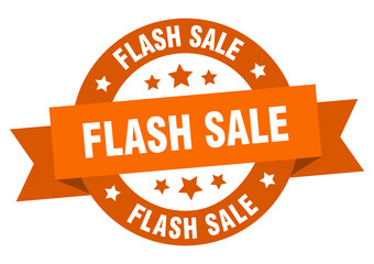 flash sale ribbon. flash sale round orange sign. flash sale