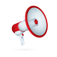 Megaphone. Megaphone realistic illustration. Loudspeaker vector symbols. Part of set.