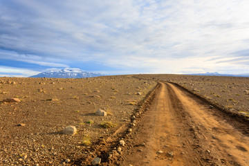 Dirt road from Hvitarvatn area, Iceland landscape