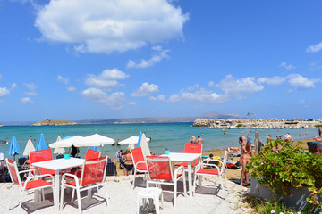 Terrasse mit Blick auf das Kretische Meer	