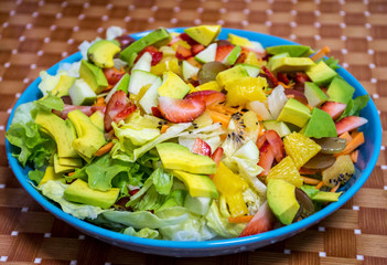 Fresh mixed fruits salad, healthy fresh fruits