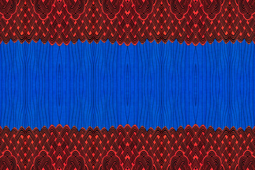 Red and blue pattern of an African fabric 