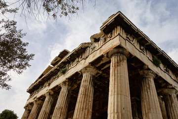 Naklejka premium Famous Hefaisteion monument in Greek Agora, Athens