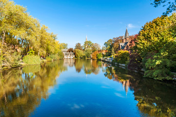 Fototapeta na wymiar postcard from the beautiful town of Brugge, Belgium