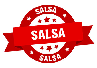 Obraz premium salsa ribbon. salsa round red sign. salsa