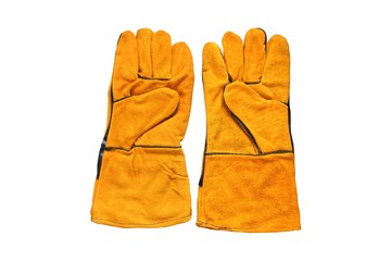 leather gloves isolated on white background