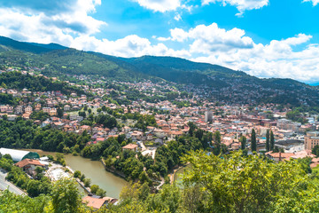 Fototapeta na wymiar Panoramic View of Sarajevo