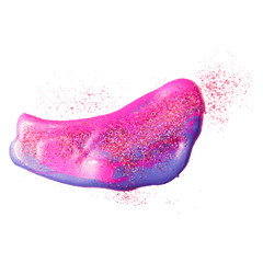 Oil Paint smudge isolated on white background. Cosmetic swatch sample. Acrylic brushstroke. Grunge element for web and paper design