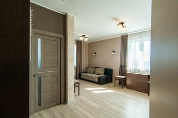 Russia, Moscow- June 17, 2018: interior room apartment. standard repair decoration in hostel