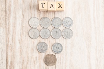 coins on white background