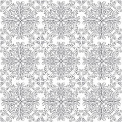 Vintage seamless pattern. Hand drawn baroque victorian ornaments endless texture. Floral ornament design. Engraved style ornament drawing. Part of set.