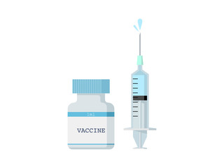 ワクチンと注射器のシンプルなイラスト