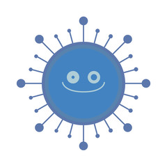 表情のあるシンプルでかわいいモノクロのばい菌のイラストセット Wall Mural Moana Akasso