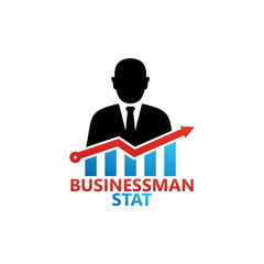 Businessman Statistic Logo Template Design