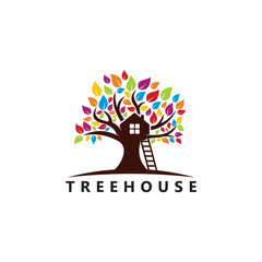 Tree House Logo Template Design