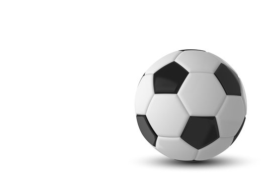 3d rendered illustration of black and white soccer ball on white background