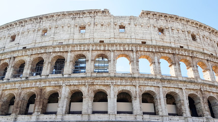 Fototapeta premium Colosseum in Rome, Italy, Architecture and landmark. Rome Colosseum is one of the main and famous attractions of Rome. Postcard of Rome.