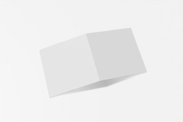 Mockup square booklet, brochure, invitation isolated on a white background with hard cover and realistic shadow. 3D rendering.