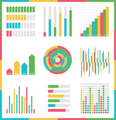 Infographic vector set. Rich collection of elements for marketing presentation, business reports, data visualisation, quality layout templates, data analytics or other projects.
