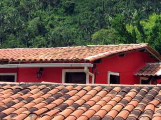Red hovel stone roof near Baturite forest