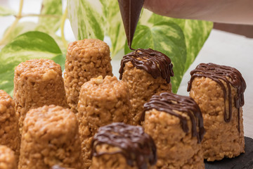 anthill cake covered with chocolate