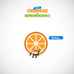 Cute oraneg emoticon, vector illustration