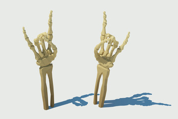 Vector isometric skeleton hand. Illustration for Halloween