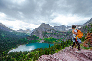 Fototapeta premium female hiker in the mountains