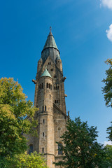 Fototapeta na wymiar Tower of St Antonius Basilica in Rheine, Germany
