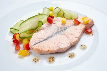 salmon with vegetables