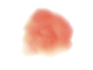Hand painted abstract Watercolor Wet yellow and orange stains isolated on white background.