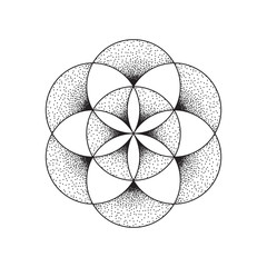 Flower of life symbol. Geometric symbol. Vector illustration EPS 10 isolated on white background