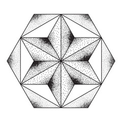 Star dot design. Geometric element. Vector illustration isolated on white background