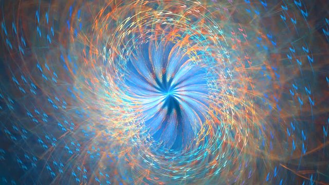 The rotation of the two spirals. High detailed.