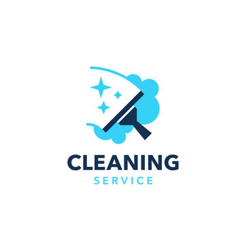 Professional cleaning company logo design. Modern flat design style for your company branding.
