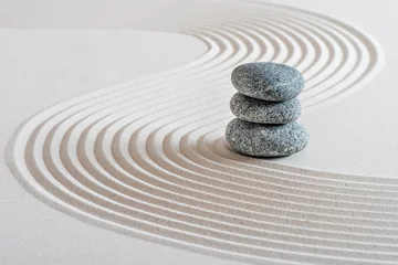 Stoff pro Meter Japanischer Zen Garten im Sand © Wolfilser