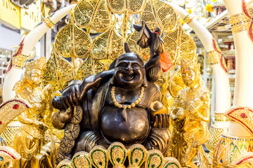 Golden Smiling Buddha in temple