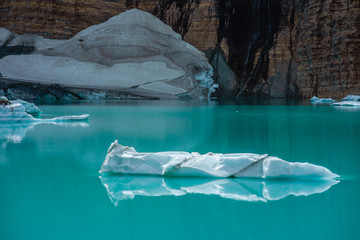Glacier ice in an alpine lake