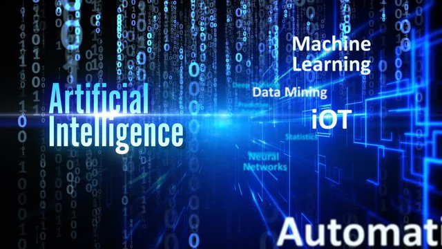 Automation Artificial intelligence AI deep learning futuristic technology concept