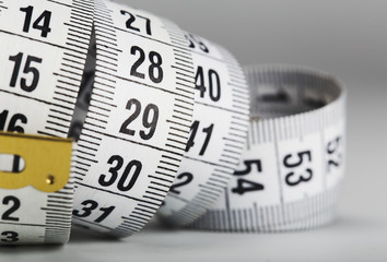 Measuring tape of tailor with indicators in form of centimeters.