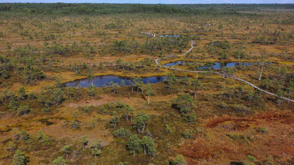 Aerial shooting from the drone. Beautiful landscape with Islands and lake. Turquoise water and...