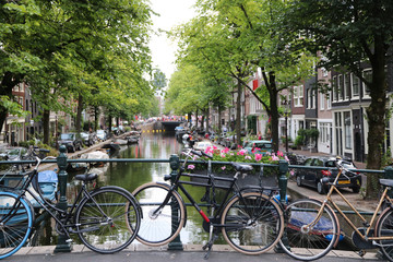 Fototapeta premium bicycles in amsterdam