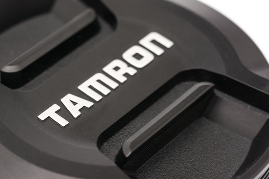BUCHAREST, ROMANIA - MAY 12, 2014: Tamron Lens For Digital Single Lens Reflex Camera. Founded in 1950 is a Japanese company manufacturing photographic lenses, optical components and industrial optics.