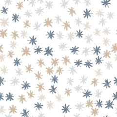 Modèle sans couture d& 39 étoiles scandinaves dessinées à la main. L& 39 encre tache le papier peint étoile sur fond blanc. Illustration vectorielle