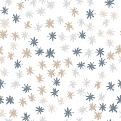 Gordijnen Hand getekende Scandinavische sterren naadloze patroon. Inktvlekken ster behang op witte achtergrond. vector illustratie © smth.design