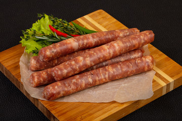 Pork sausages for grill